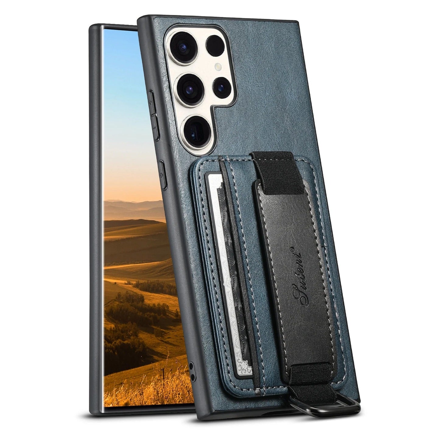 Samsung Leather Card Holder Case with Strap