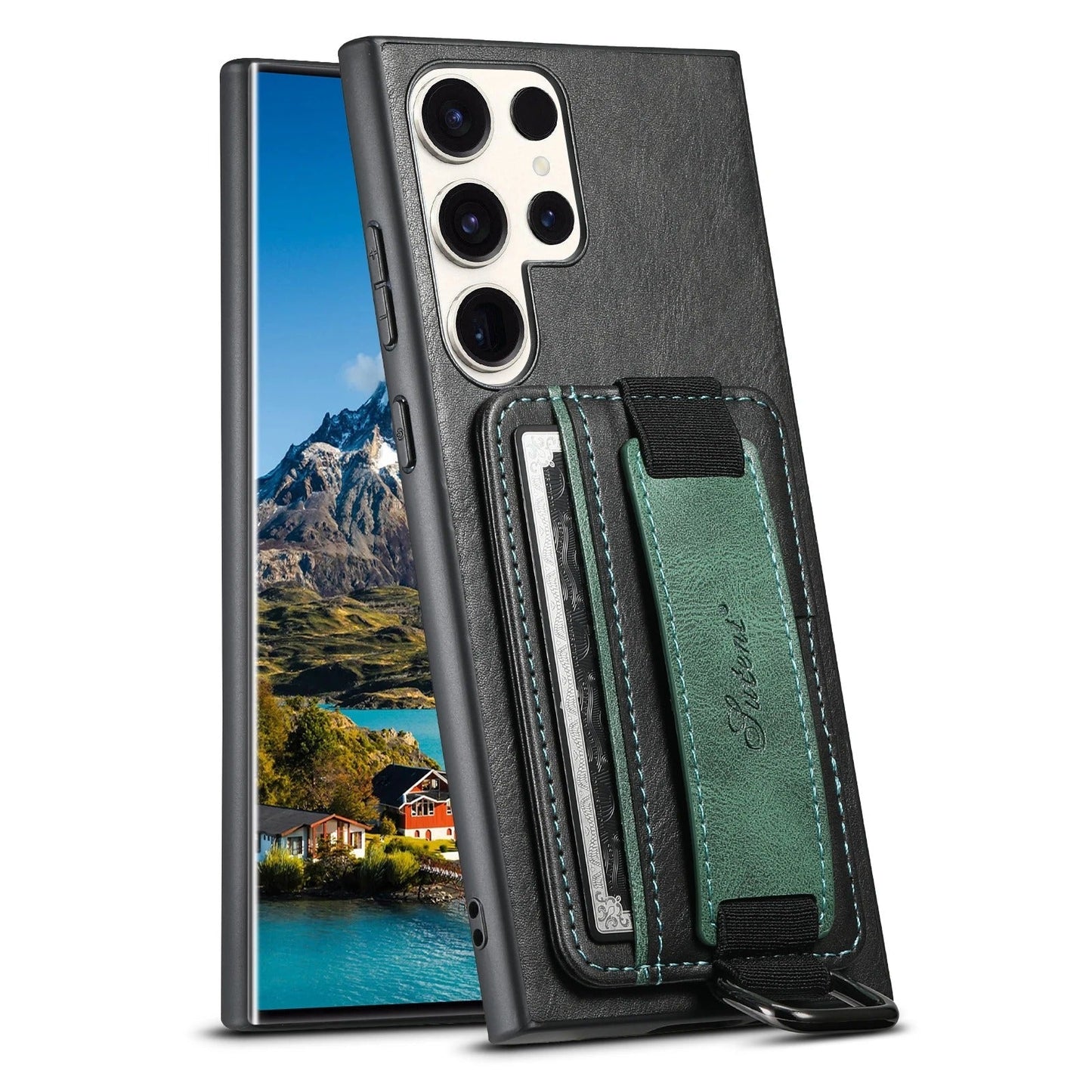 Samsung Leather Card Holder Case with Strap