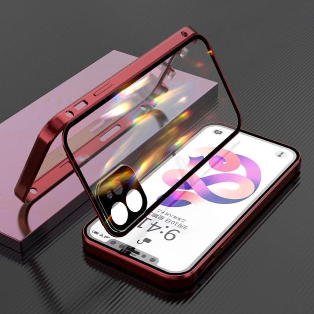 iPhone Magnetic Armor Case – 360º Dual Protection with Camera Cover & Safety Lock