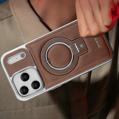 Capa de Couro Luxuosa MagSafe para iPhone: Suporte e Proteção Premium